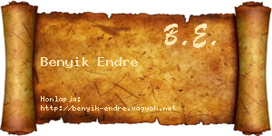 Benyik Endre névjegykártya