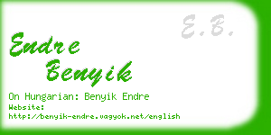 endre benyik business card